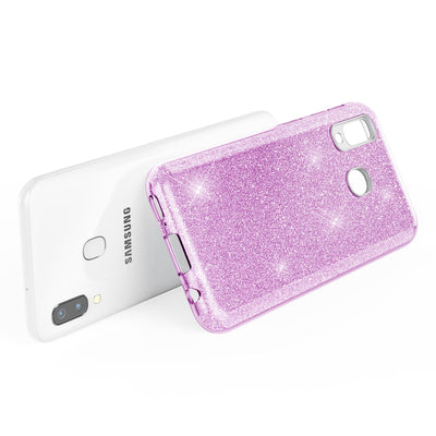 NALIA Glitzerhülle für Samsung Galaxy A40 – Funkelnder Glitzer-Look & Grip – SHINEPOP (Silikon Case) – Marke aus Berlin Lila NALIA Protective Hülle