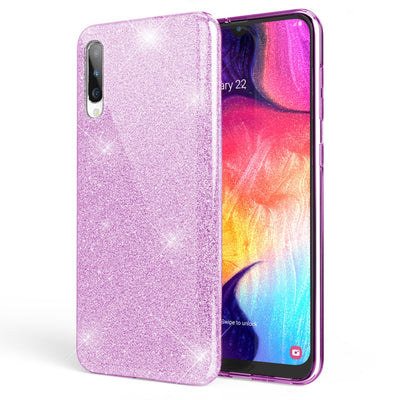 NALIA Glitzer Hülle kompatibel mit Samsung Galaxy A70, Diamant Schutzhülle Glitter Case Bling Cover Silikon Handyhülle Dünn, Ultra-Slim Phone Backcover Handy-Tasche Diamond Bumper Etui Lila NALIA Protective Hülle