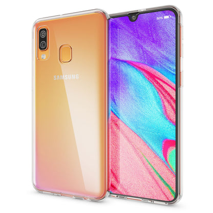 NALIA 360 Grad Handyhülle für Samsung Galaxy A40, Dünne Full-Body Silikon Hülle Transparent NALIA