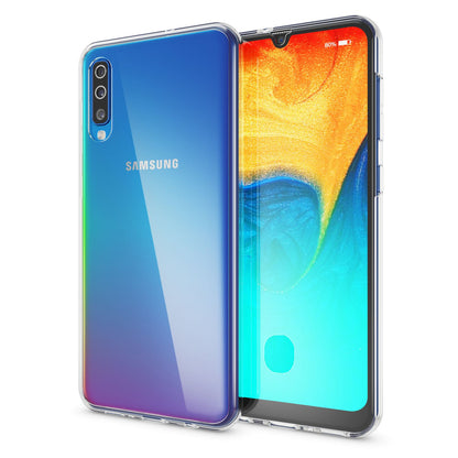NALIA 360 Grad Handyhülle für Samsung Galaxy A50, Dünne Full-Body Silikon Hülle Transparent NALIA