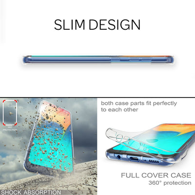 NALIA 360 Grad Handyhülle kompatibel mit Samsung Galaxy A50, Dünne Full-Body Silikon Hülle Rundum Cover Case, Ultra-Slim Schutzhülle Handy-Tasche, Komplett-Schutz & Displayschutz Transparent NALIA Protective Hülle