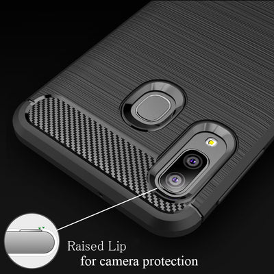 NALIA Design Case kompatibel mit Samsung Galaxy A20e Hülle, Carbon Look Stylische Handyhülle Stoßfeste Silikon Schutzhülle, Dünne Handy-Tasche Phone Cover Bumper Soft Skin Etui Robust - Schwarz Default Title NALIA Protective Hülle