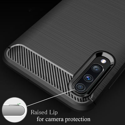 NALIA Silikonhülle für Samsung Galaxy A70 – Rutschfest & Matt – VORTEX (Gebürstete Optik & Carbon Design) – Marke aus Berlin Default Title NALIA Protective Hülle