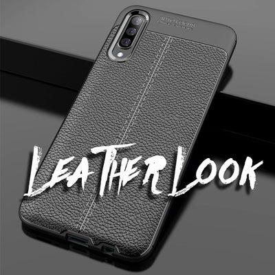NALIA Leder-Look Hülle kompatibel mit Samsung Galaxy A70, Ultra-Slim Gummi Handyhülle TPU Silikon Case Cover, Dünne Phone Schutzhülle, Stoßfeste Etui Handy-Tasche Backcover Smartphone Bumper - Schwarz Default Title NALIA Protective Hülle