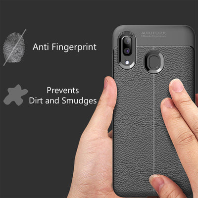 NALIA Leder-Look Hülle kompatibel mit Samsung Galaxy A20e, Ultra-Slim Handyhülle TPU Silikon Case Cover Skin, Dünne Phone Schutzhülle, Stoßfeste Etui Handy-Tasche Backcover Smartphone Bumper - Schwarz Default Title NALIA Protective Hülle