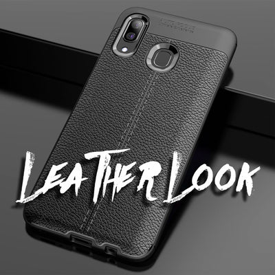 NALIA Leder-Look Hülle kompatibel mit Samsung Galaxy A20e, Ultra-Slim Handyhülle TPU Silikon Case Cover Skin, Dünne Phone Schutzhülle, Stoßfeste Etui Handy-Tasche Backcover Smartphone Bumper - Schwarz Default Title NALIA Protective Hülle