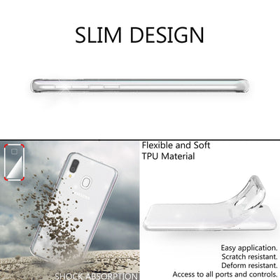 NALIA Glitzerhülle für Samsung Galaxy A20e – Funkelndes Silikon Case – DAZZLIN (Transparent & Stoßfest) – Marke aus Berlin Default Title NALIA Transparente Hülle