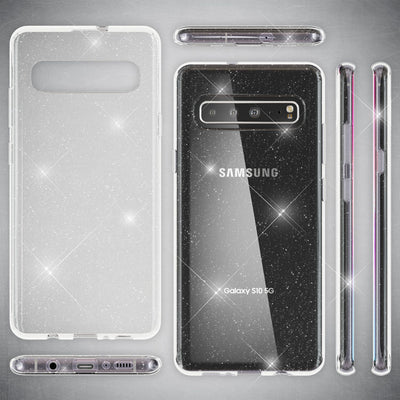 NALIA Glitzerhülle für Samsung Galaxy S10 5G – Funkelndes Silikon Case – DAZZLIN (Transparent & Stoßfest) – Marke aus Berlin Default Title NALIA Transparente Hülle