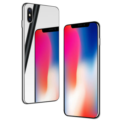 NALIA Spiegel Hartglas Hülle kompatibel mit iPhone XS Max, Mirror Hard-Case 9H Tempered Glass Cover & Silikon Bumper, Robuste Handyhülle Schutzhülle Etui Handy-Tasche Dünn Silber NALIA Protective Hülle