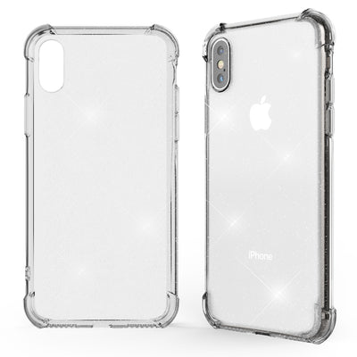 NALIA Glitzer Hülle kompatibel mit iPhone XS Max, Glitter Case Silikon Schutzhülle Strass Handy-Tasche Durchsichtig Dünn, Handyhülle Bling Cover Phone Bumper Soft Gummi Etui Weich Transparent NALIA Protective Hülle
