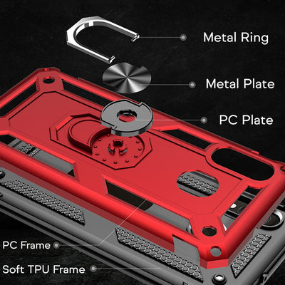 NALIA Ring Hülle kompatibel mit Samsung Galaxy A20e, Stoßfeste Handyhülle für magnetische KFZ-Halterung mit 360 Grad Finger-Halter, Schutzhülle mit Silikon Cover & Hardcase Bumper Silber NALIA Protective Hülle