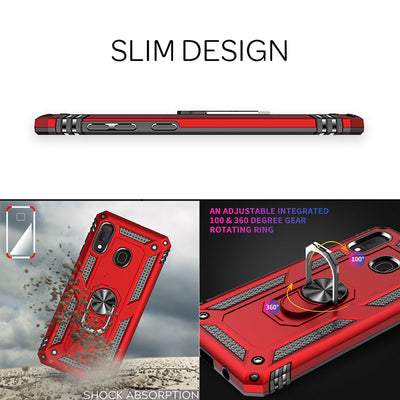 NALIA Ring Hülle kompatibel mit Samsung Galaxy A20e, Stoßfeste Handyhülle für magnetische KFZ-Halterung mit 360 Grad Finger-Halter, Schutzhülle mit Silikon Cover & Hardcase Bumper Schwarz NALIA Protective Hülle