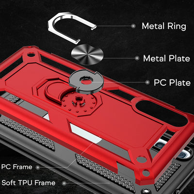 NALIA Ring Hülle kompatibel mit Samsung Galaxy A70, Stoßfeste Handyhülle für magnetische KFZ-Halterung mit 360 Grad Finger-Halter, Schutzhülle mit Silikon Cover Innen & Hardcase Bumper Silber NALIA Protective Hülle
