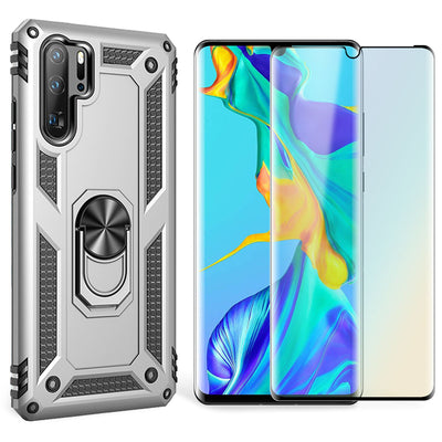 NALIA Panzerhülle für Huawei P30 Pro – Ring-Ständer 360° & Magnet-Halterung Kompatibel – RINGDEFEND (Stoßfestes Outdoor Case) – Marke aus Berlin Schwarz NALIA Protective Hülle