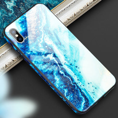 NALIA Hartglas Hülle kompatibel mit iPhone XS Max, Marmor Design Hard-Case aus 9H Tempered Glass & Silikon Bumper, Robuste Handyhülle Phone Cover Schutzhülle Handy-Tasche Gold Grau NALIA Protective Hülle