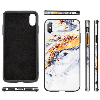 NALIA Handy Hülle für iPhone XS Max, Hartglas Marmor Design Schutz Case Cover NALIA