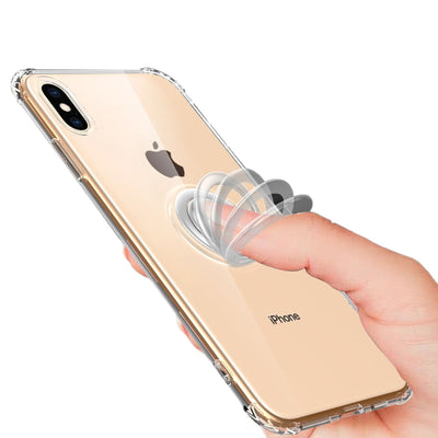 NALIA Push Ring Hülle kompatibel mit iPhone XS Max, 360° Finger-Halter mit Push-Funktion, für magnetische KFZ-Halterung, Silikon Schutzhülle Cover Phone Case Handyhülle Schale Transparent NALIA Protective Hülle