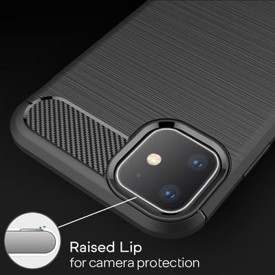 NALIA Design Case kompatibel mit Apple iPhone 11 Hülle, Karbon Optik Stylische Handyhülle Stoßfeste Silikon Schutzhülle, Dünne Handy-Tasche Phone Cover Bumper Soft Skin Etui Robust Schwarz NALIA Protective Hülle