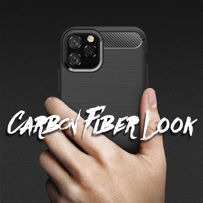 NALIA Silikonhülle für iPhone 11 Pro Max – Rutschfest & Matt – VORTEX (Gebürstete Optik & Carbon Design) – Marke aus Berlin Schwarz NALIA Protective Hülle