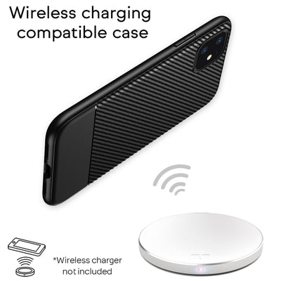 NALIA Hülle kompatibel mit iPhone 11, Carbon Look Handyhülle Ultra-Slim Silikon Case Backcover Dünn, Phone Schutzhülle Stoßfeste Handy-Tasche Bumper TPU Gummi Cover Skin Etui Kappe - Schwarz Default Title NALIA Protective Hülle