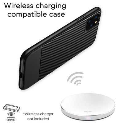 NALIA Hülle kompatibel mit iPhone 11 Pro Max, Carbon Look Handyhülle Ultra-Slim Silikon Case Backcover Dünn, Phone Schutzhülle Stoßfeste Handy-Tasche Bumper TPU Gummi Cover Skin Etui Kappe - Schwarz Default Title NALIA Protective Hülle