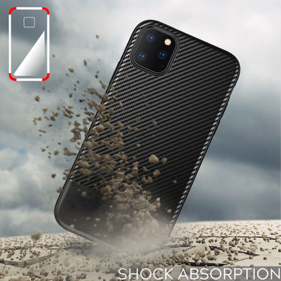 NALIA Hülle kompatibel mit iPhone 11 Pro, Carbon Look Handyhülle Ultra-Slim Silikon Case Backcover Dünn, Phone Schutzhülle Stoßfeste Handy-Tasche Bumper TPU Gummi Cover Skin Etui Kappe - Schwarz Default Title NALIA Protective Hülle
