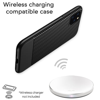 NALIA Hülle kompatibel mit iPhone 11 Pro, Carbon Look Handyhülle Ultra-Slim Silikon Case Backcover Dünn, Phone Schutzhülle Stoßfeste Handy-Tasche Bumper TPU Gummi Cover Skin Etui Kappe - Schwarz Default Title NALIA Protective Hülle