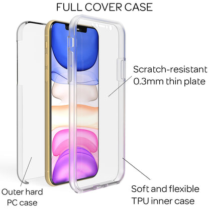 NALIA Handy Hülle für iPhone 11, Full-Cover Schutz Case Cover Tasche Bumper Transparent NALIA Transparente Hülle