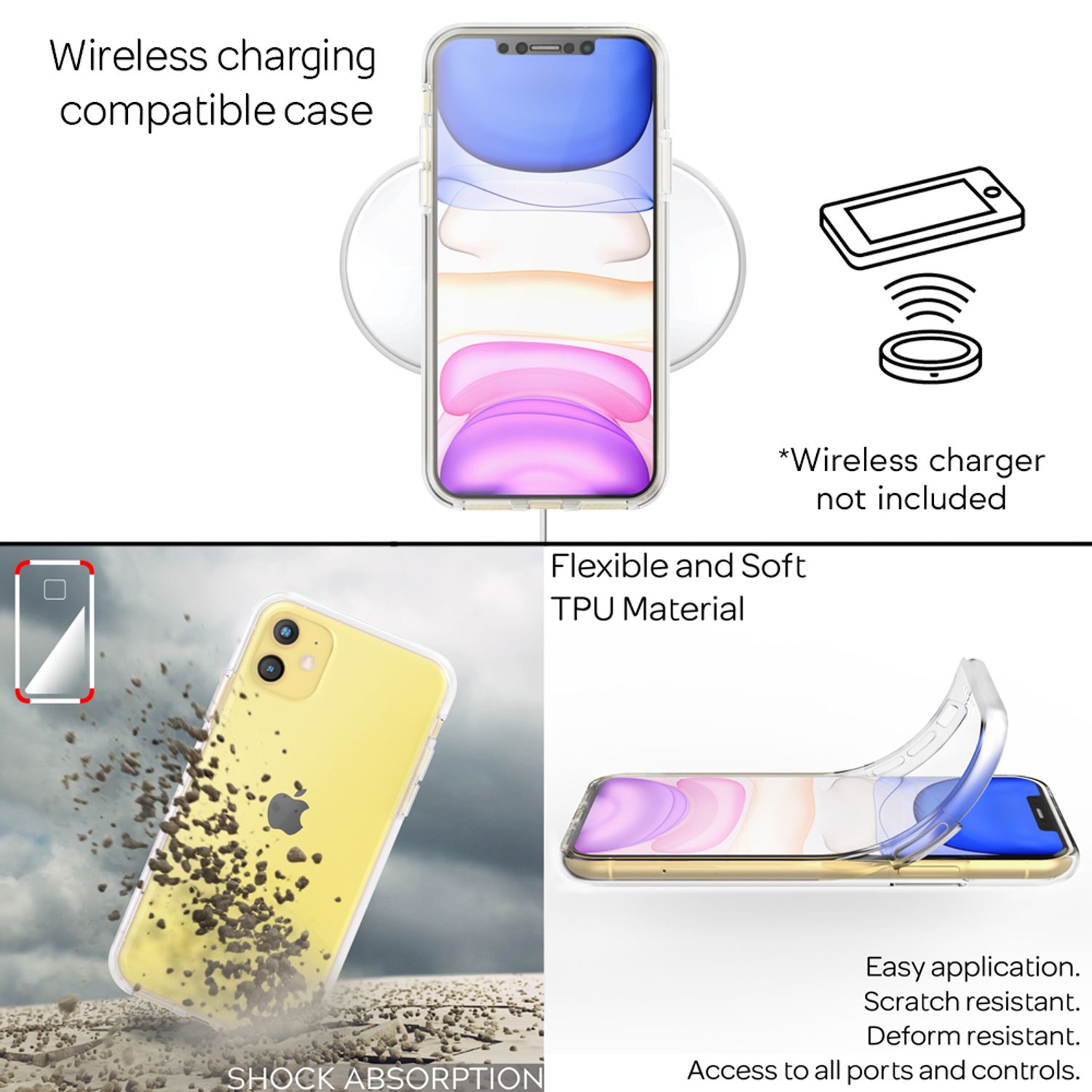 NALIA Handy Hülle für iPhone 11, Full-Cover Schutz Case Cover Tasche Bumper Transparent NALIA Transparente Hülle