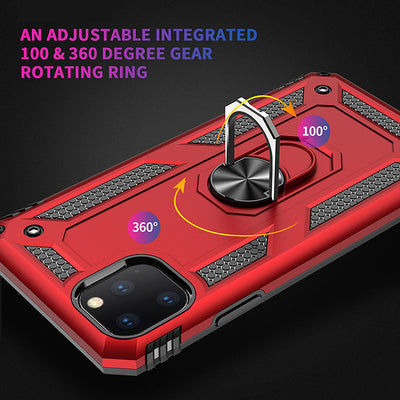 NALIA Panzerhülle für iPhone 11 Pro Max – Ring-Ständer 360° & Magnet-Halterung Kompatibel – RINGDEFEND (Stoßfestes Outdoor Case) – Marke aus Berlin Silber NALIA Protective Hülle