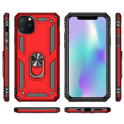 NALIA Panzerhülle für iPhone 11 Pro – Ring-Ständer 360° & Magnet-Halterung Kompatibel – RINGDEFEND (Stoßfestes Outdoor Case) – Marke aus Berlin Silber NALIA Protective Hülle