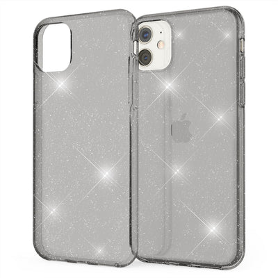 NALIA Glitzerhülle für iPhone 11 – Funkelndes Silikon Case – DAZZLIN (Transparent & Stoßfest) – Marke aus Berlin Schwarz NALIA Transparente Hülle