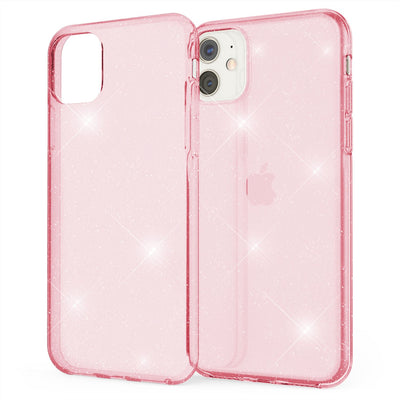 NALIA Glitzerhülle für iPhone 11 – Funkelndes Silikon Case – DAZZLIN (Transparent & Stoßfest) – Marke aus Berlin Pink NALIA Transparente Hülle