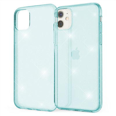 NALIA Glitzerhülle für iPhone 11 – Funkelndes Silikon Case – DAZZLIN (Transparent & Stoßfest) – Marke aus Berlin Blau Türkis NALIA Transparente Hülle