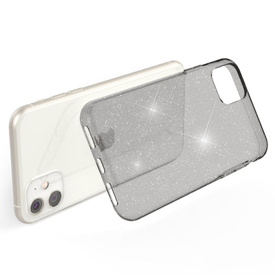 NALIA Glitzerhülle für iPhone 11 – Funkelndes Silikon Case – DAZZLIN (Transparent & Stoßfest) – Marke aus Berlin Schwarz NALIA Transparente Hülle