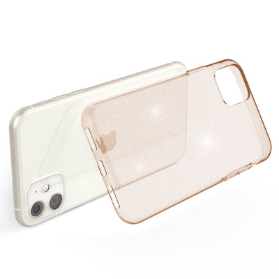 NALIA Glitzerhülle für iPhone 11 – Funkelndes Silikon Case – DAZZLIN (Transparent & Stoßfest) – Marke aus Berlin Gold NALIA Transparente Hülle