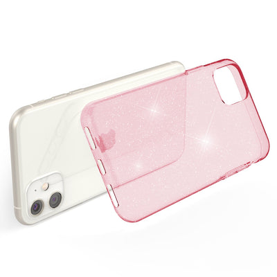 NALIA Glitzerhülle für iPhone 11 – Funkelndes Silikon Case – DAZZLIN (Transparent & Stoßfest) – Marke aus Berlin Pink NALIA Transparente Hülle