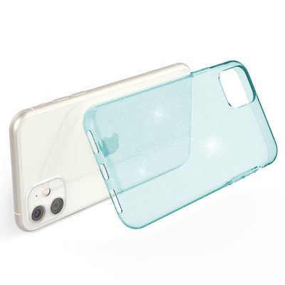 NALIA Glitzerhülle für iPhone 11 – Funkelndes Silikon Case – DAZZLIN (Transparent & Stoßfest) – Marke aus Berlin Blau Türkis NALIA Transparente Hülle