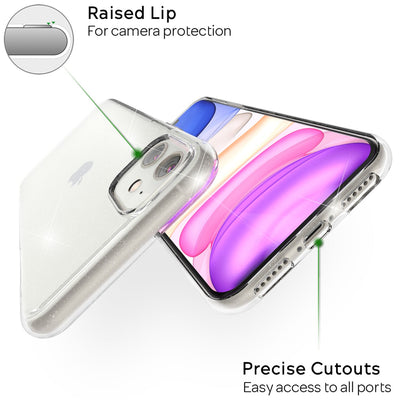 NALIA Glitzerhülle für iPhone 11 – Funkelndes Silikon Case – DAZZLIN (Transparent & Stoßfest) – Marke aus Berlin Rot NALIA Transparente Hülle