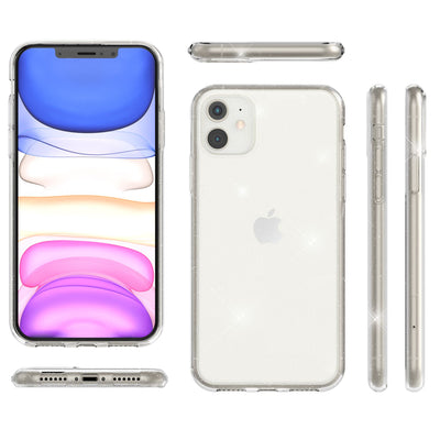 NALIA Glitzerhülle für iPhone 11 – Funkelndes Silikon Case – DAZZLIN (Transparent & Stoßfest) – Marke aus Berlin Gold NALIA Transparente Hülle