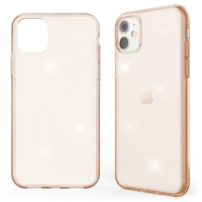 NALIA Glitzerhülle für iPhone 11 – Funkelndes Silikon Case – DAZZLIN (Transparent & Stoßfest) – Marke aus Berlin Gold NALIA Transparente Hülle