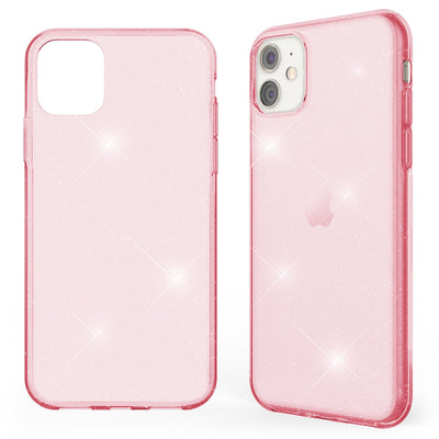 NALIA Glitzerhülle für iPhone 11 – Funkelndes Silikon Case – DAZZLIN (Transparent & Stoßfest) – Marke aus Berlin Pink NALIA Transparente Hülle
