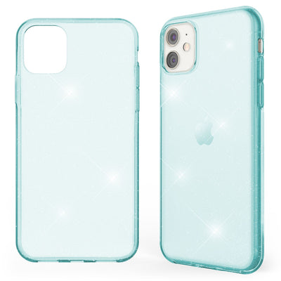 NALIA Glitzerhülle für iPhone 11 – Funkelndes Silikon Case – DAZZLIN (Transparent & Stoßfest) – Marke aus Berlin Blau Türkis NALIA Transparente Hülle