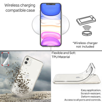 NALIA Glitzerhülle für iPhone 11 – Funkelndes Silikon Case – DAZZLIN (Transparent & Stoßfest) – Marke aus Berlin Transparent NALIA Transparente Hülle