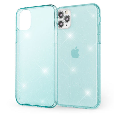 NALIA Glitzerhülle für iPhone 11 Pro Max – Funkelndes Silikon Case – DAZZLIN (Transparent & Stoßfest) – Marke aus Berlin Blau Türkis NALIA Transparente Hülle