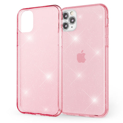 NALIA Glitzerhülle für iPhone 11 Pro Max – Funkelndes Silikon Case – DAZZLIN (Transparent & Stoßfest) – Marke aus Berlin Pink NALIA Transparente Hülle