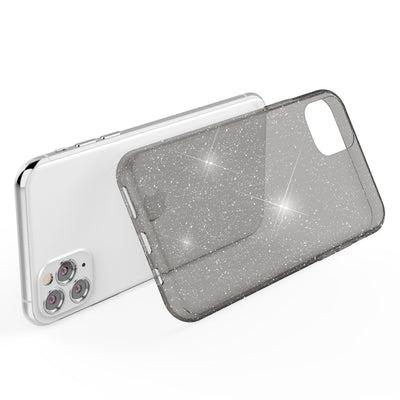 NALIA Glitzerhülle für iPhone 11 Pro Max – Funkelndes Silikon Case – DAZZLIN (Transparent & Stoßfest) – Marke aus Berlin Schwarz NALIA Transparente Hülle