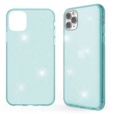 NALIA Glitzerhülle für iPhone 11 Pro Max – Funkelndes Silikon Case – DAZZLIN (Transparent & Stoßfest) – Marke aus Berlin Blau Türkis NALIA Transparente Hülle