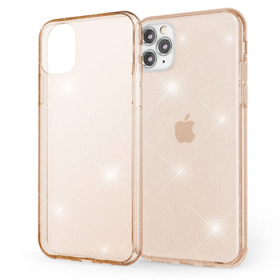 NALIA Glitzerhülle für iPhone 11 Pro – Funkelndes Silikon Case – DAZZLIN (Transparent & Stoßfest) – Marke aus Berlin Gold NALIA Transparente Hülle