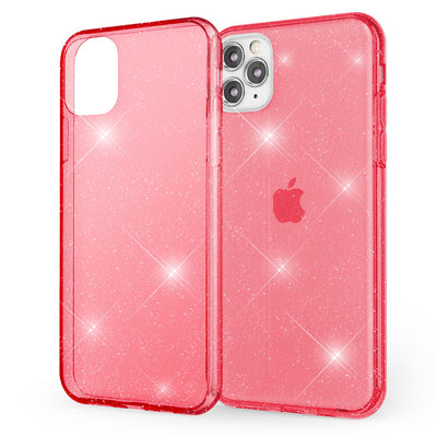 NALIA Glitzerhülle für iPhone 11 Pro – Funkelndes Silikon Case – DAZZLIN (Transparent & Stoßfest) – Marke aus Berlin Rot NALIA Transparente Hülle